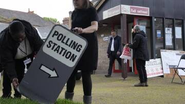The elections cover more than 2600 council seats and 11 mayors across England. (AP PHOTO)
